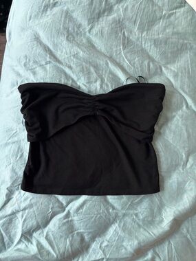 Reformation Black Ruched Strapless Tube Top